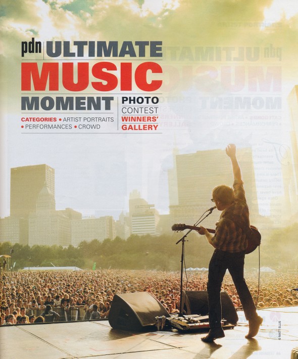 TITLE PAGE FOR THE ULTIMATE MUSIC MOMENT PHOTO CONTEST IN THE DECEMBER ISSUE OF PDN.