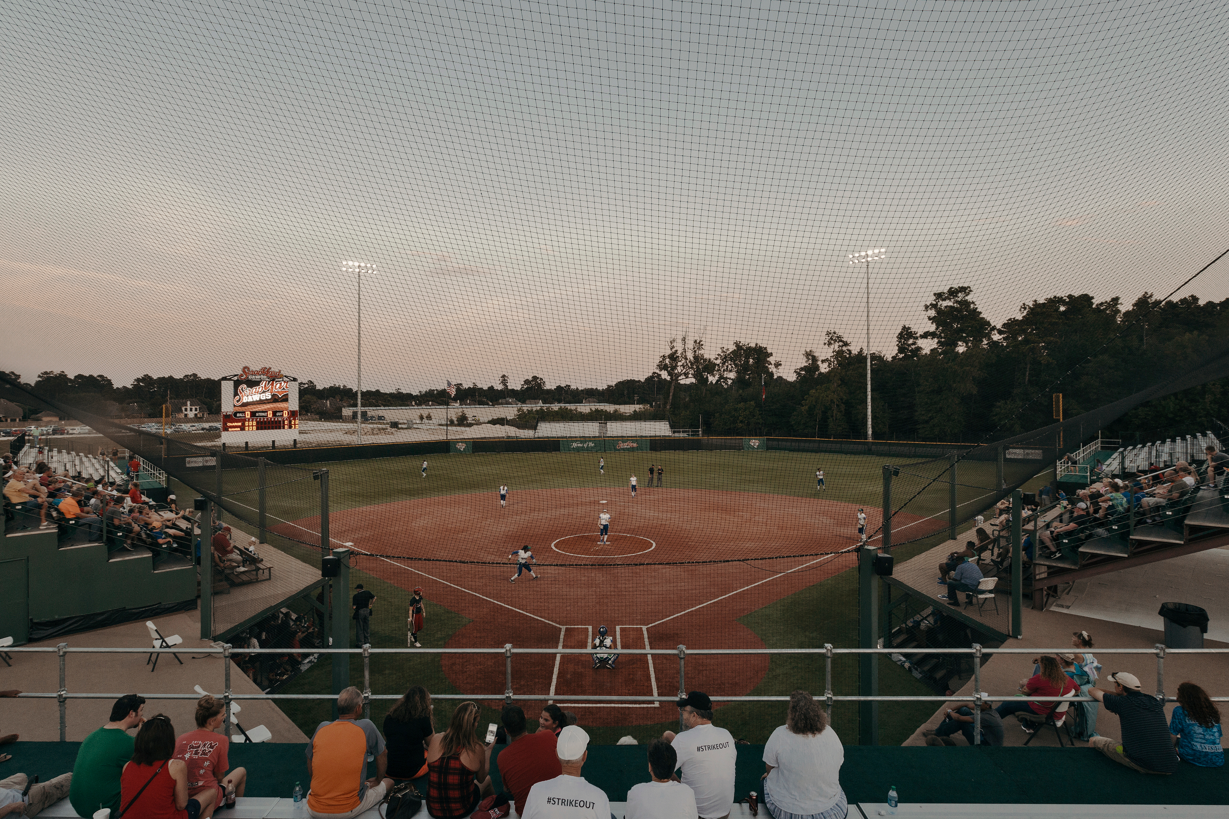 The Scrap Yard sports complex during the 3rd inning. The Scrap Yard Dawgs won the game against the Dallas Charge 1-0. Todd Spoth for The New York Times.