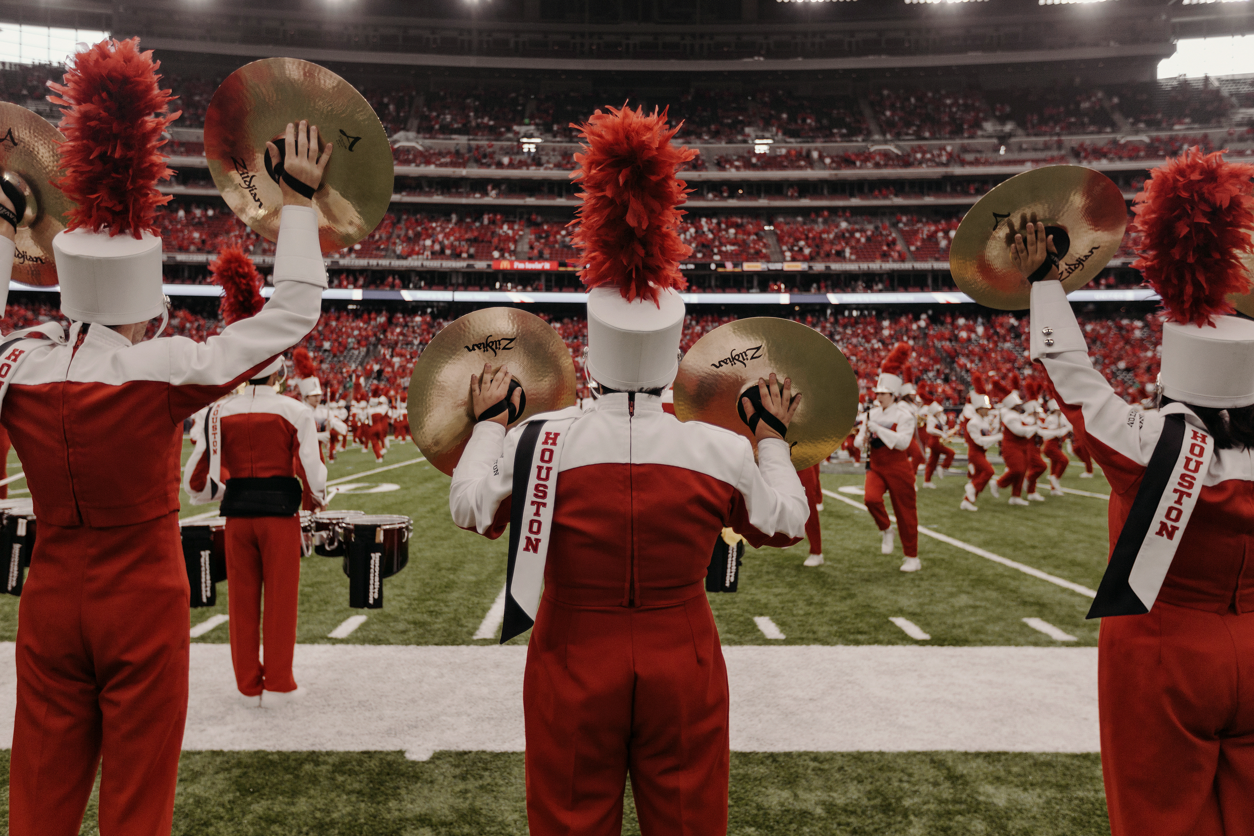 The University of Houston marching band performs prior to the game. Todd Spoth for The New York Times.